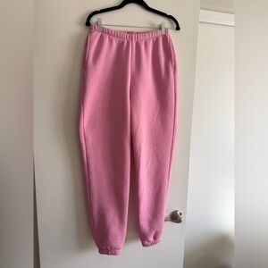 nuuds Light Pink Ribbed Waist Sweatpants